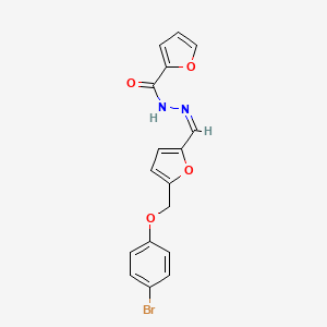 molecular formula C17H13BrN2O4 B4277457 N'-({5-[(4-bromophenoxy)methyl]-2-furyl}methylene)-2-furohydrazide 