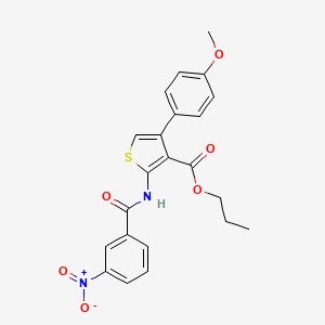 molecular formula C22H20N2O6S B4277472 propyl 4-(4-methoxyphenyl)-2-[(3-nitrobenzoyl)amino]-3-thiophenecarboxylate 