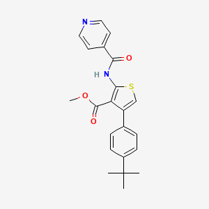 molecular formula C22H22N2O3S B4277481 methyl 4-(4-tert-butylphenyl)-2-(isonicotinoylamino)-3-thiophenecarboxylate 