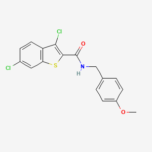 molecular formula C17H13Cl2NO2S B4277485 3,6-dichloro-N-(4-methoxybenzyl)-1-benzothiophene-2-carboxamide 