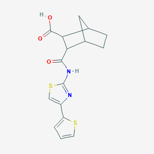 molecular formula C16H16N2O3S2 B4277514 3-({[4-(2-thienyl)-1,3-thiazol-2-yl]amino}carbonyl)bicyclo[2.2.1]heptane-2-carboxylic acid 
