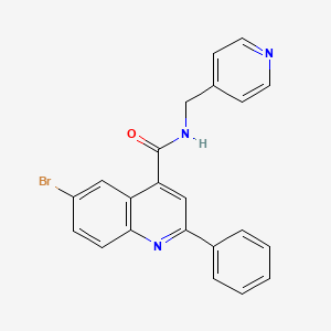 molecular formula C22H16BrN3O B4277517 6-bromo-2-phenyl-N-(4-pyridinylmethyl)-4-quinolinecarboxamide 
