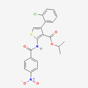 molecular formula C21H17ClN2O5S B4277526 isopropyl 4-(2-chlorophenyl)-2-[(4-nitrobenzoyl)amino]-3-thiophenecarboxylate 