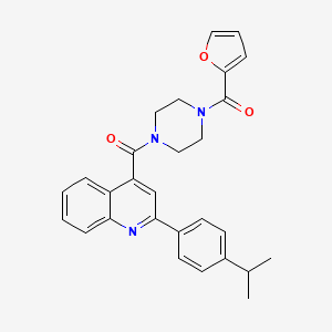 molecular formula C28H27N3O3 B4277531 4-{[4-(2-furoyl)-1-piperazinyl]carbonyl}-2-(4-isopropylphenyl)quinoline 