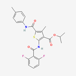 molecular formula C24H22F2N2O4S B4277539 isopropyl 2-[(2,6-difluorobenzoyl)amino]-4-methyl-5-{[(4-methylphenyl)amino]carbonyl}-3-thiophenecarboxylate 