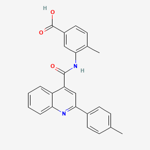 molecular formula C25H20N2O3 B4277547 4-methyl-3-({[2-(4-methylphenyl)-4-quinolinyl]carbonyl}amino)benzoic acid 