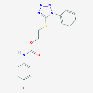 molecular formula C16H14FN5O2S B427755 2-[(1-phenyl-1H-tetraazol-5-yl)sulfanyl]ethyl 4-fluorophenylcarbamate 