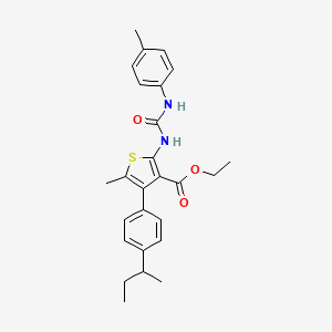 molecular formula C26H30N2O3S B4277553 ethyl 4-(4-sec-butylphenyl)-5-methyl-2-({[(4-methylphenyl)amino]carbonyl}amino)-3-thiophenecarboxylate 