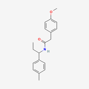 molecular formula C19H23NO2 B4277567 2-(4-methoxyphenyl)-N-[1-(4-methylphenyl)propyl]acetamide 