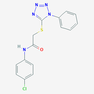molecular formula C15H12ClN5OS B427757 N-(4-chlorophenyl)-2-(1-phenyltetrazol-5-yl)sulfanylacetamide CAS No. 353257-33-7