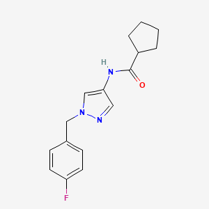molecular formula C16H18FN3O B4277572 N-[1-(4-fluorobenzyl)-1H-pyrazol-4-yl]cyclopentanecarboxamide 