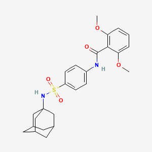 molecular formula C25H30N2O5S B4277574 N-{4-[(1-adamantylamino)sulfonyl]phenyl}-2,6-dimethoxybenzamide 