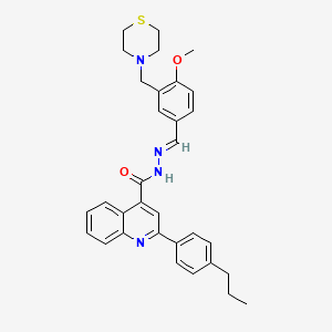molecular formula C32H34N4O2S B4277586 N'-[4-methoxy-3-(4-thiomorpholinylmethyl)benzylidene]-2-(4-propylphenyl)-4-quinolinecarbohydrazide 