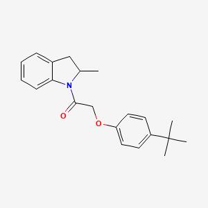 molecular formula C21H25NO2 B4277596 1-[(4-tert-butylphenoxy)acetyl]-2-methylindoline 