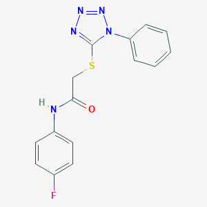 molecular formula C15H12FN5OS B427760 N-(4-fluorophenyl)-2-(1-phenyltetrazol-5-yl)sulfanylacetamide CAS No. 304862-43-9