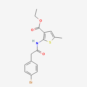 molecular formula C16H16BrNO3S B4277601 ethyl 2-{[(4-bromophenyl)acetyl]amino}-5-methyl-3-thiophenecarboxylate 