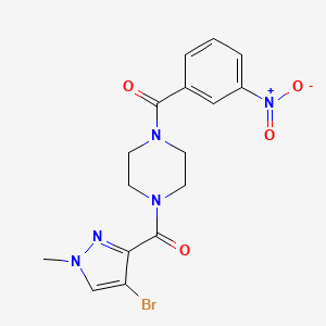 1-[(4-bromo-1-methyl-1H-pyrazol-3-yl)carbonyl]-4-(3-nitrobenzoyl)piperazine