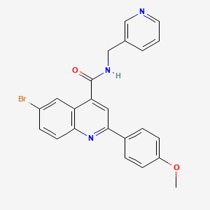 molecular formula C23H18BrN3O2 B4277629 6-bromo-2-(4-methoxyphenyl)-N-(3-pyridinylmethyl)-4-quinolinecarboxamide 