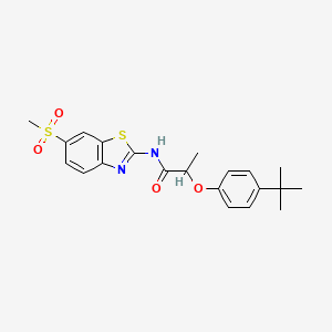 2-(4-tert-butylphenoxy)-N-[6-(methylsulfonyl)-1,3-benzothiazol-2-yl]propanamide