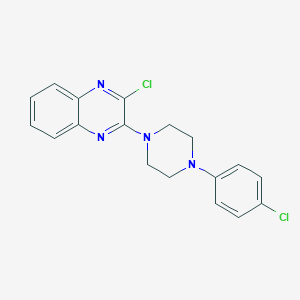 molecular formula C18H16Cl2N4 B427764 2-Chloro-3-[4-(4-chlorophenyl)-1-piperazinyl]quinoxaline 