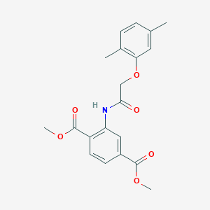 molecular formula C20H21NO6 B4277648 dimethyl 2-{[(2,5-dimethylphenoxy)acetyl]amino}terephthalate 