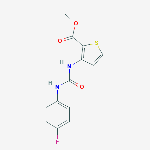 molecular formula C13H11FN2O3S B427765 Methyl 3-{[(4-fluoroanilino)carbonyl]amino}-2-thiophenecarboxylate 