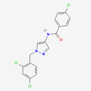molecular formula C17H12Cl3N3O B4277655 4-chloro-N-[1-(2,4-dichlorobenzyl)-1H-pyrazol-4-yl]benzamide 