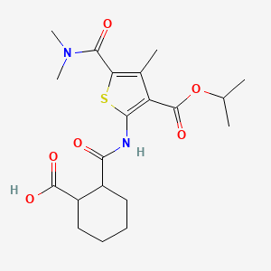 2-({[5-[(dimethylamino)carbonyl]-3-(isopropoxycarbonyl)-4-methyl-2-thienyl]amino}carbonyl)cyclohexanecarboxylic acid