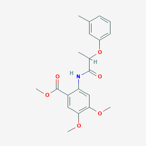 molecular formula C20H23NO6 B4277676 methyl 4,5-dimethoxy-2-{[2-(3-methylphenoxy)propanoyl]amino}benzoate 