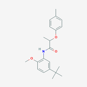 molecular formula C21H27NO3 B4277683 N-(5-tert-butyl-2-methoxyphenyl)-2-(4-methylphenoxy)propanamide 