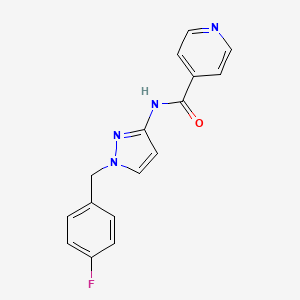 molecular formula C16H13FN4O B4277685 N-[1-(4-fluorobenzyl)-1H-pyrazol-3-yl]isonicotinamide 