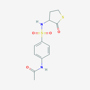 molecular formula C12H14N2O4S2 B427769 N-(4-{[(2-oxotetrahydro-3-thienyl)amino]sulfonyl}phenyl)acetamide 