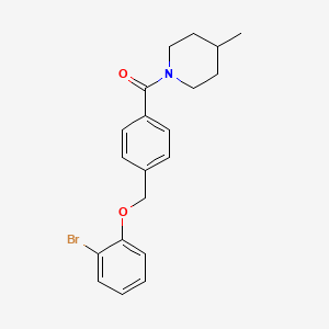 molecular formula C20H22BrNO2 B4277692 1-{4-[(2-bromophenoxy)methyl]benzoyl}-4-methylpiperidine 