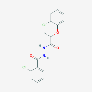 molecular formula C16H14Cl2N2O3 B4277694 2-chloro-N'-[2-(2-chlorophenoxy)propanoyl]benzohydrazide 