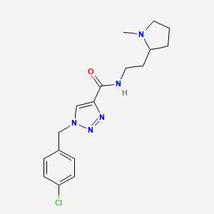 molecular formula C17H22ClN5O B4277723 1-(4-chlorobenzyl)-N-[2-(1-methyl-2-pyrrolidinyl)ethyl]-1H-1,2,3-triazole-4-carboxamide 