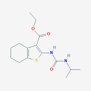 molecular formula C15H22N2O3S B427773 Ethyl 2-{[(isopropylamino)carbonyl]amino}-4,5,6,7-tetrahydro-1-benzothiophene-3-carboxylate 