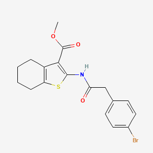 molecular formula C18H18BrNO3S B4277734 methyl 2-{[(4-bromophenyl)acetyl]amino}-4,5,6,7-tetrahydro-1-benzothiophene-3-carboxylate 