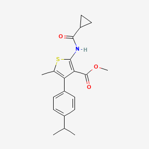 molecular formula C20H23NO3S B4277740 methyl 2-[(cyclopropylcarbonyl)amino]-4-(4-isopropylphenyl)-5-methyl-3-thiophenecarboxylate 