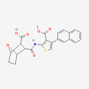 molecular formula C24H21NO6S B4277751 3-({[3-(methoxycarbonyl)-4-(2-naphthyl)-2-thienyl]amino}carbonyl)-7-oxabicyclo[2.2.1]heptane-2-carboxylic acid 