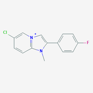 molecular formula C14H11ClFN2+ B427776 6-chloro-2-(4-fluorophenyl)-1-methyl-1H-imidazo[1,2-a]pyridin-4-ium 