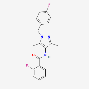 2-fluoro-N-[1-(4-fluorobenzyl)-3,5-dimethyl-1H-pyrazol-4-yl]benzamide