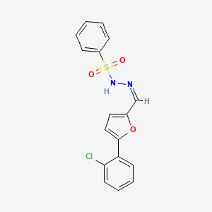 molecular formula C17H13ClN2O3S B4277836 N'-{[5-(2-chlorophenyl)-2-furyl]methylene}benzenesulfonohydrazide 