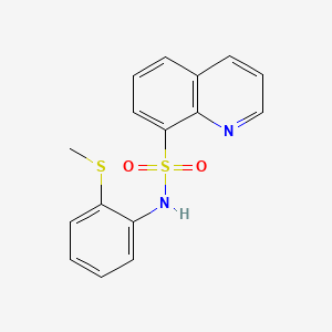 molecular formula C16H14N2O2S2 B4277899 N-[2-(methylthio)phenyl]-8-quinolinesulfonamide 