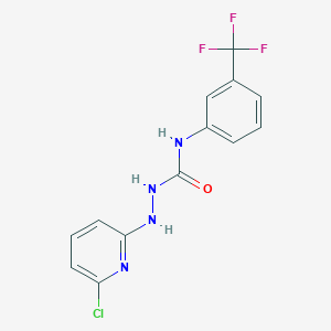 molecular formula C13H10ClF3N4O B427790 2-(6-chloro-2-pyridinyl)-N-[3-(trifluoromethyl)phenyl]hydrazinecarboxamide 
