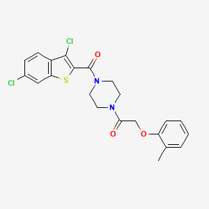 molecular formula C22H20Cl2N2O3S B4277959 1-[(3,6-dichloro-1-benzothien-2-yl)carbonyl]-4-[(2-methylphenoxy)acetyl]piperazine 