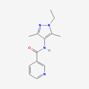 molecular formula C13H16N4O B4277972 N-(1-ethyl-3,5-dimethyl-1H-pyrazol-4-yl)nicotinamide 