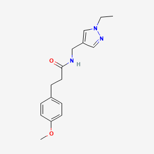 molecular formula C16H21N3O2 B4277985 N-[(1-ethyl-1H-pyrazol-4-yl)methyl]-3-(4-methoxyphenyl)propanamide 
