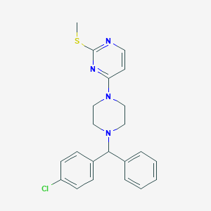 molecular formula C22H23ClN4S B427799 4-{4-[(4-Chlorophenyl)(phenyl)methyl]-1-piperazinyl}-2-pyrimidinyl methyl sulfide 