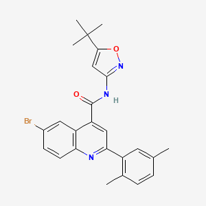 molecular formula C25H24BrN3O2 B4278000 6-bromo-N-(5-tert-butyl-3-isoxazolyl)-2-(2,5-dimethylphenyl)-4-quinolinecarboxamide 