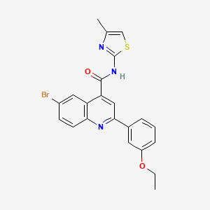 molecular formula C22H18BrN3O2S B4278007 6-bromo-2-(3-ethoxyphenyl)-N-(4-methyl-1,3-thiazol-2-yl)-4-quinolinecarboxamide 